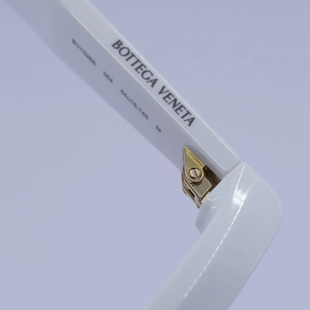 Bottega Veneta BV1326S 004 Sunglasses Ivory Rectangle Frame, Brown Lenses